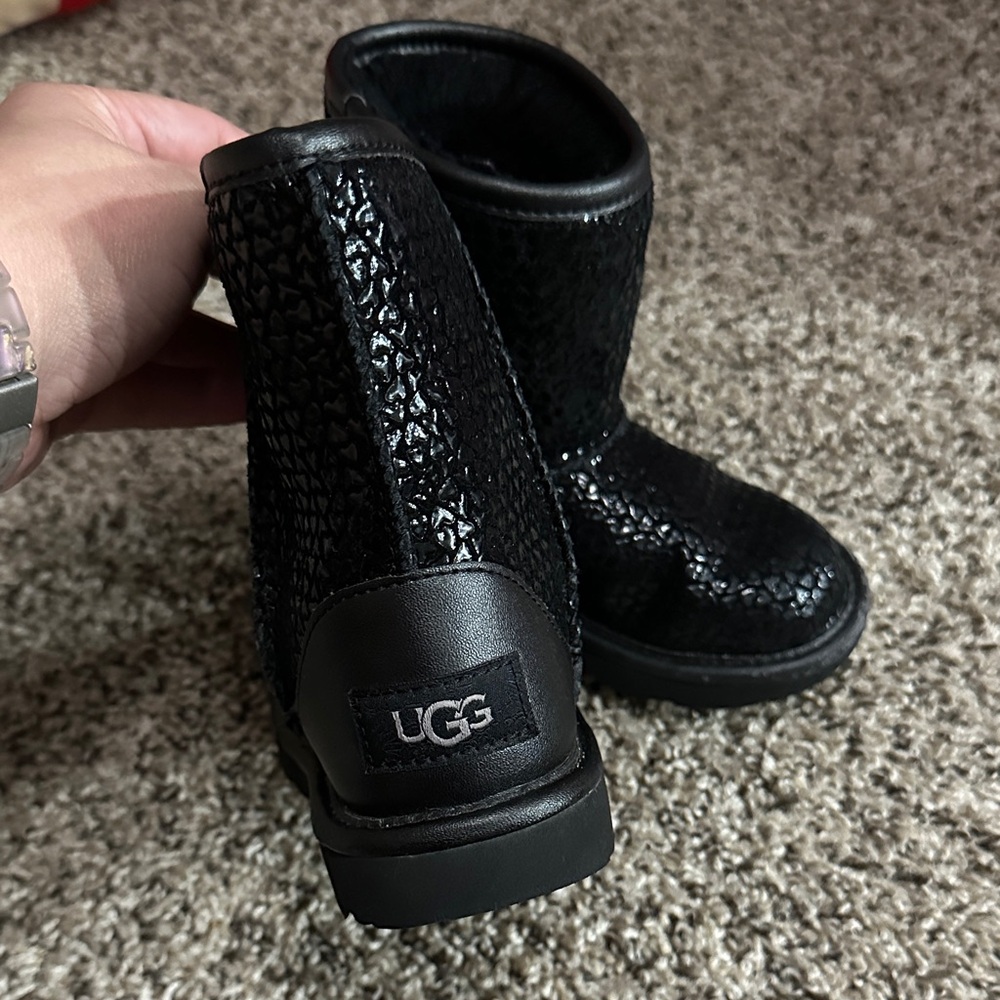 UGG Kids Shiny Black Boots